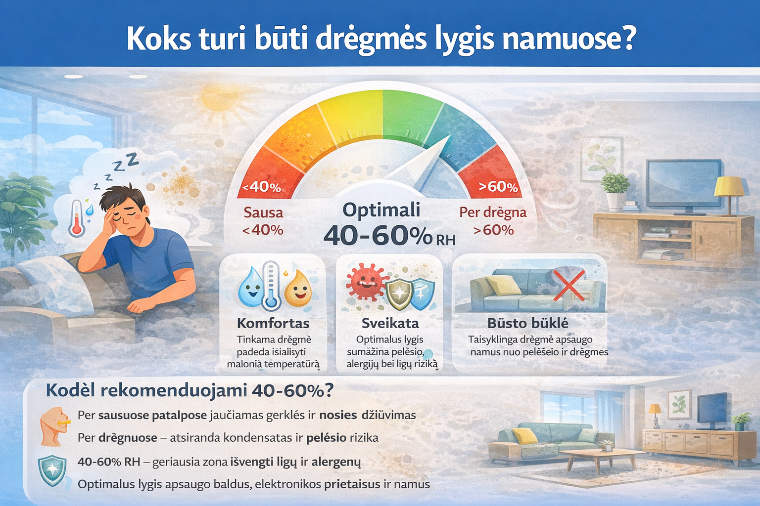 Drėgmės lygis namuose