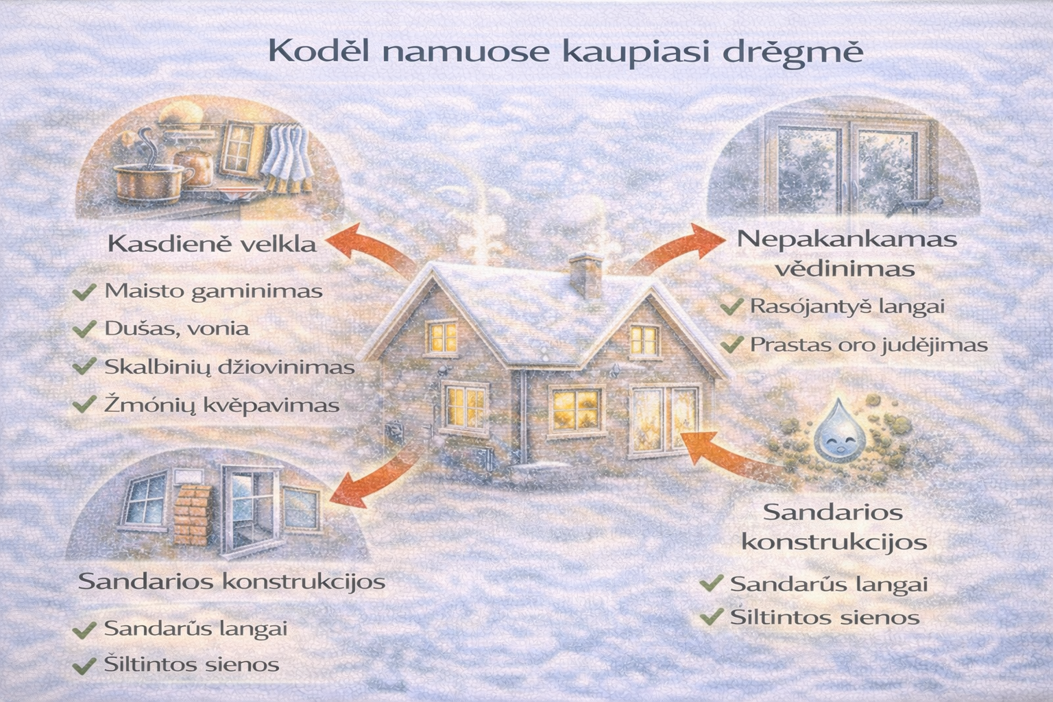 Kodėl kaupiasi drėgmė