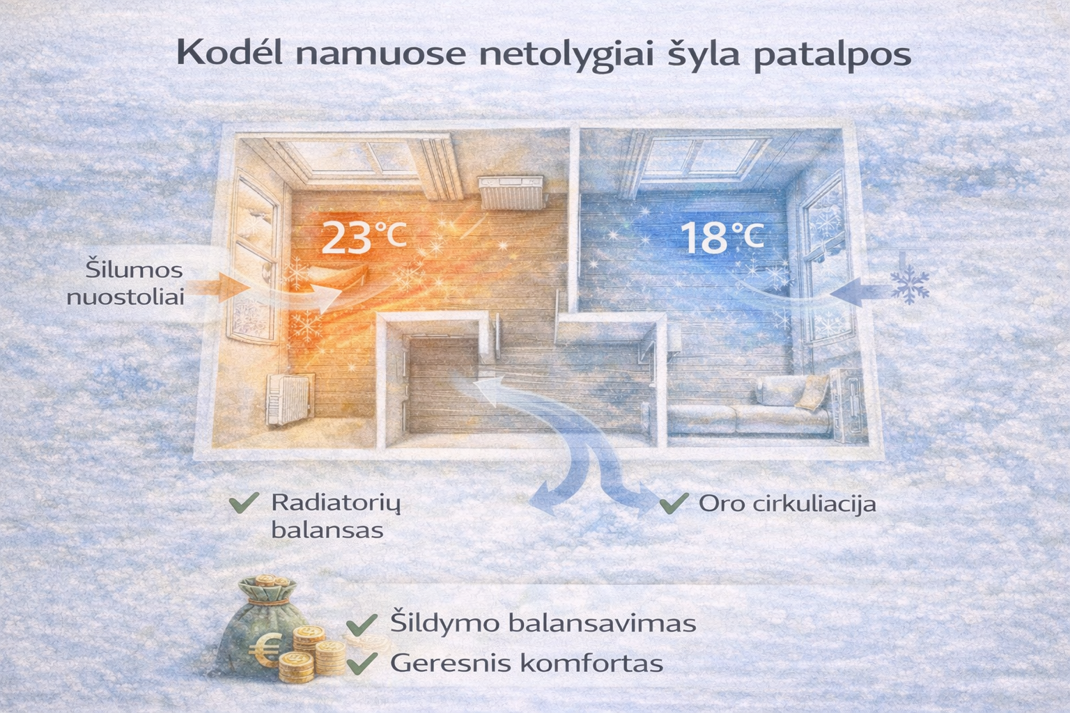 Kodėl nevienodai šyla