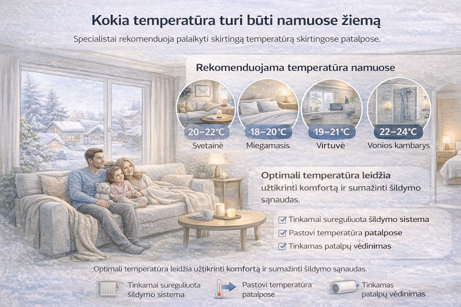 Kokia temperatūra turi būti žiemą