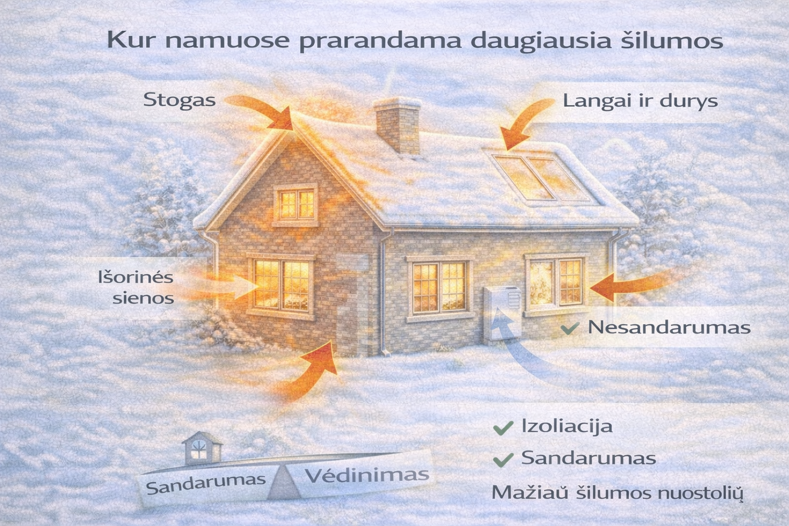 Kur prarandama šiluma